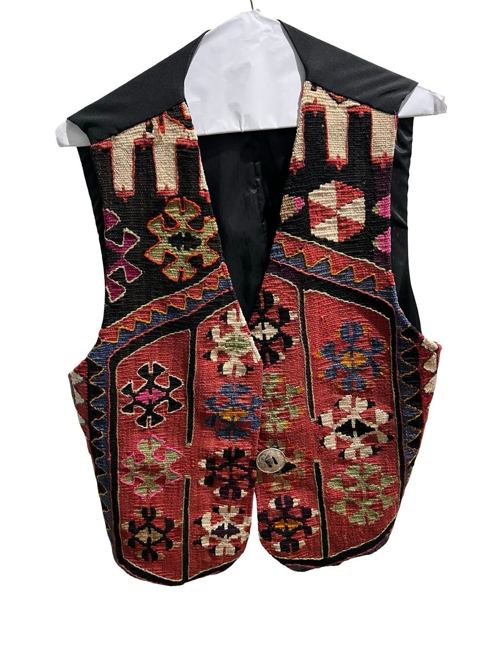 Matt Camron Wool Vest Multicolor Geometric Tapestry Western Boho Made in USA